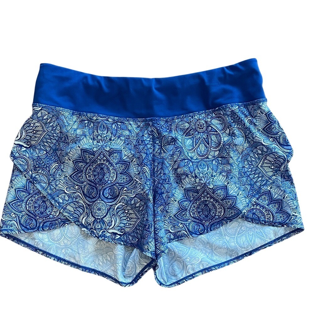 Calia Blue Mandala Patterned Women's Active Shorts Medium Large